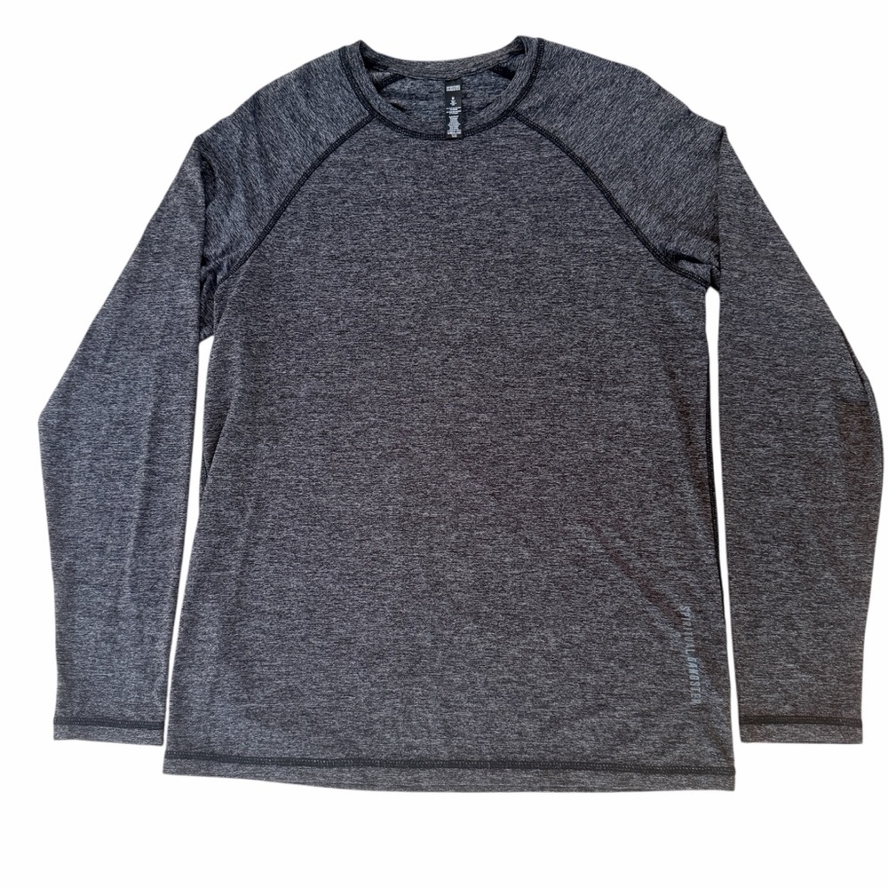 Men’s Spiritual Gangster Performance Shirt Long Sleeve Crewneck Gray Sz Medium